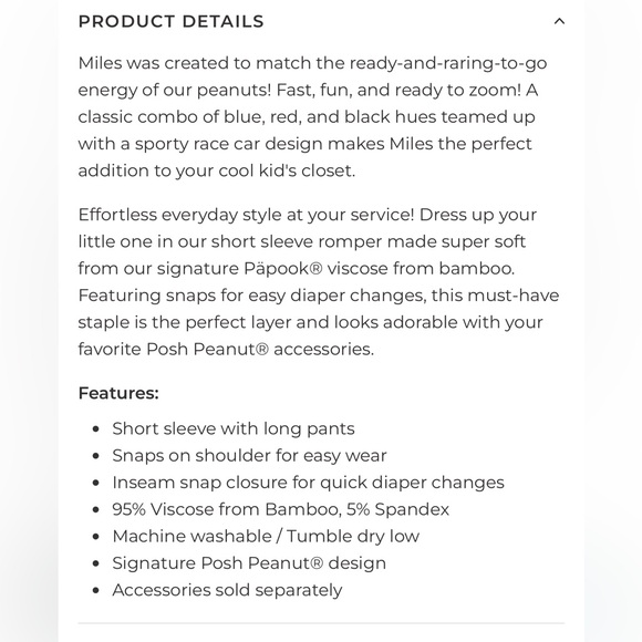 Posh Peanut one piece sleeper - Picture 9 of 9